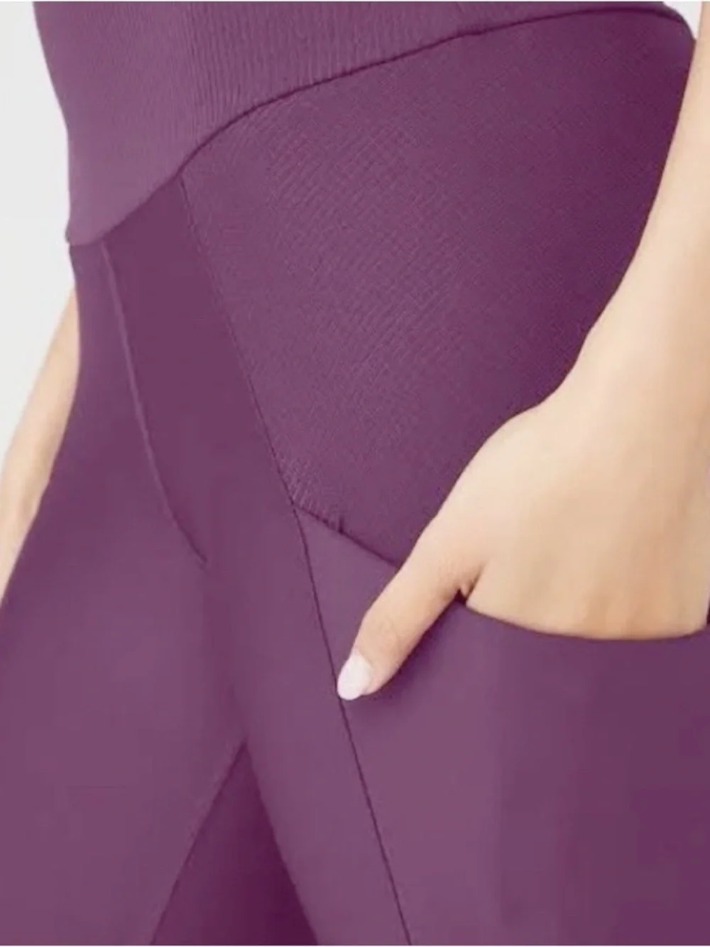 ALO Yoga Ribbed Airlift Size XS High Waist 7/8 Enchanted Leggings Purple Pockets